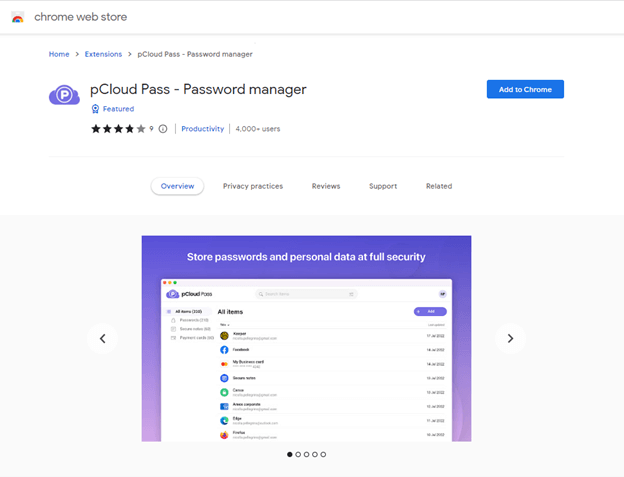 Authenticate via pCloud Pass Browser Extension