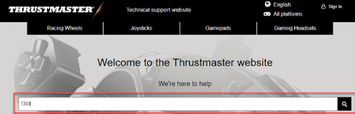 Search product name of thrustmaster