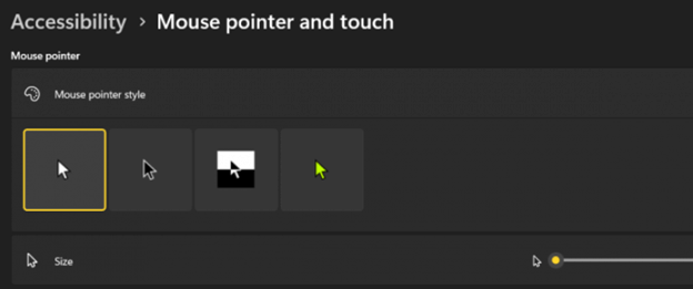 Mouse Pointer and Touch
