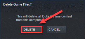 select the option to DELETE