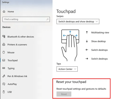 Reset Your Touchpad