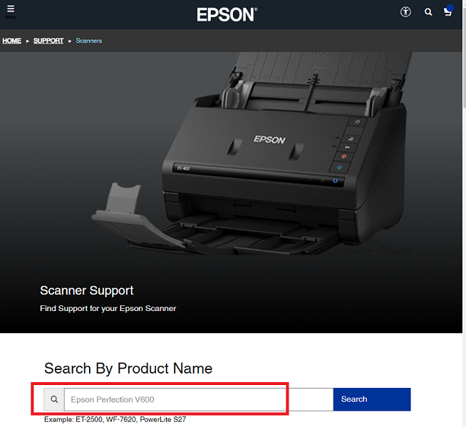 Search your canon scanner model like Epson Perfection V600