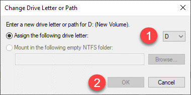 select a different hard drive letter