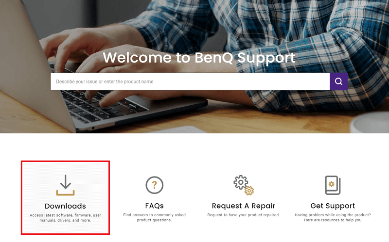 Benq Official site - Click on Download