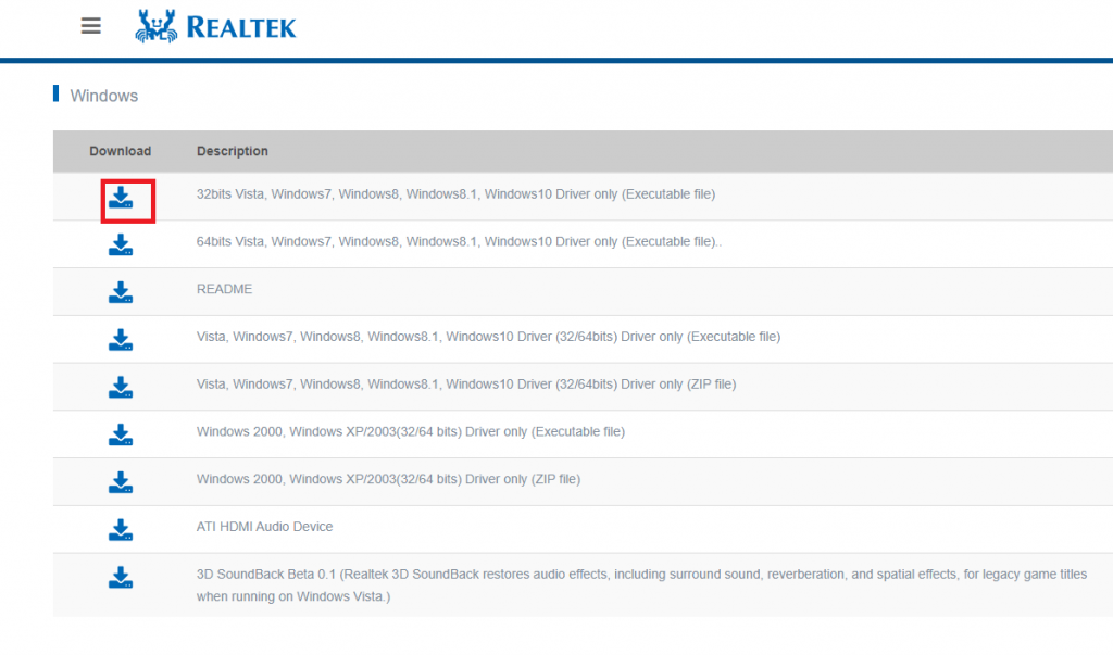 Realtek High Definition Audio Driver Download for Windows 10
