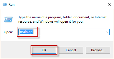 input main cpl in the run windows