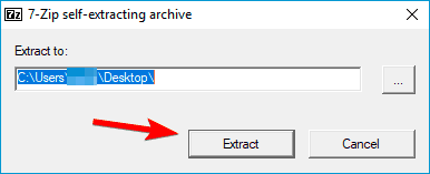 extract the file and click the Extract button