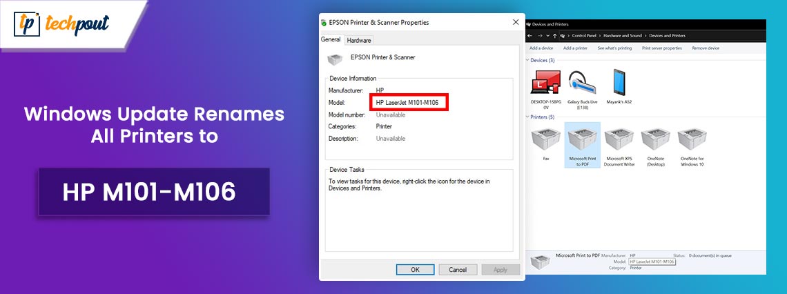 How to Fix Windows Update Renames All Printers to HP M101-M106
