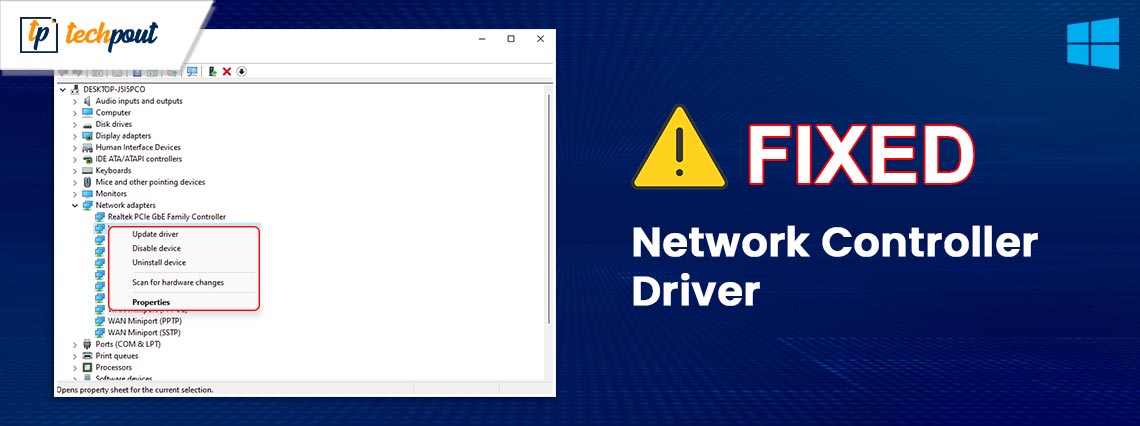 How to Fix Network Controller Driver for Windows 10, 11