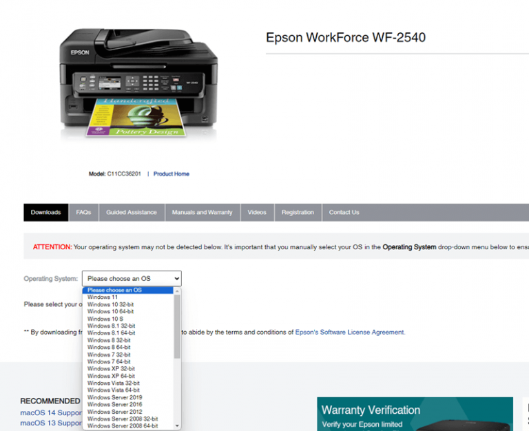 Epson Wf 2540 Printer And Scanner Driver Download Techpout 9734