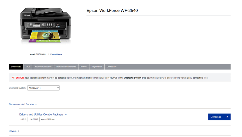 Download the Epson Wf-2540 Driver