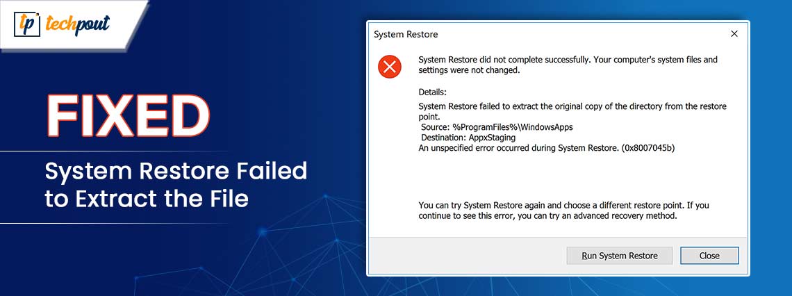 How to Fix System Restore Failed to Extract the File Windows 10,11