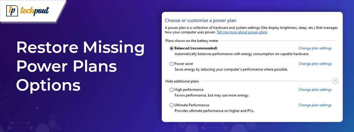 How to Restore Missing Power Plans Options on Windows 10, 11