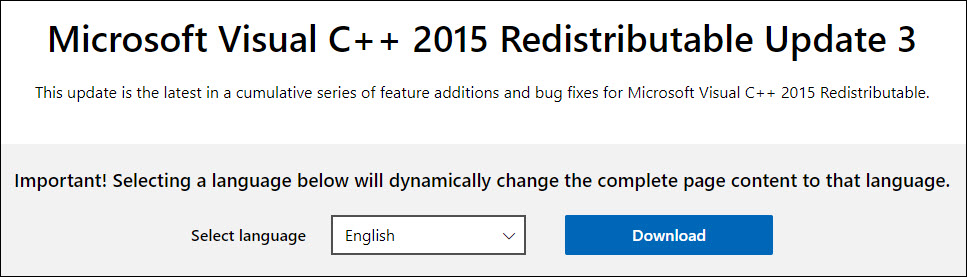 Reinstalling the Microsoft Visual C++ Redistributable Package