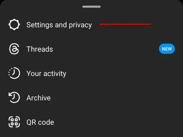 Open Instagram Setting and Privacy
