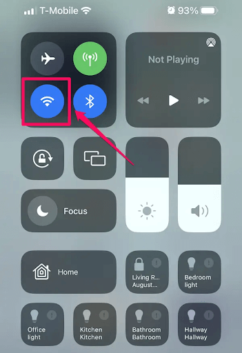 tap on the WiFi icon on the phone