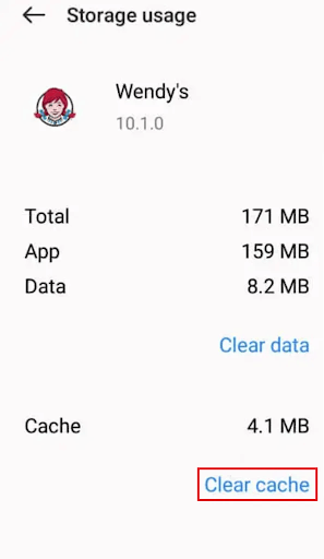 Clear wendy application cache