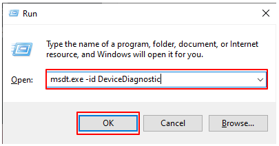input msdt exe -id DeviceDiagnostic