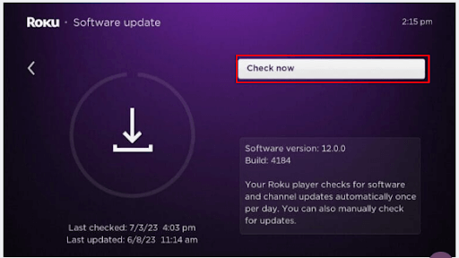 Update your Roku device