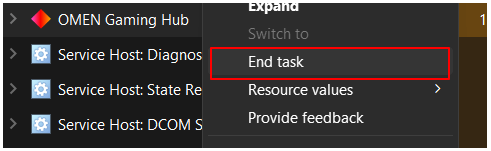 Close background programs - end task