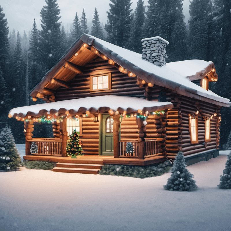 Cozy Wooden Cabin for Christmas
