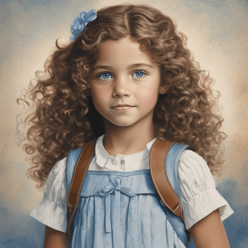 Little Girl with Curly Short Hair