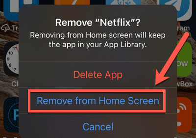 select remove from home screen