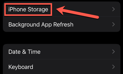 tap on iphone storage