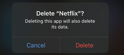 delete the app from iphone