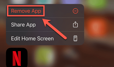 Find the app you want to hide and click on remove app