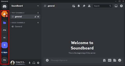 select a discord server with a voice chat