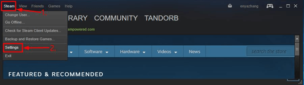 choose Steam from the menu bar and select Settings