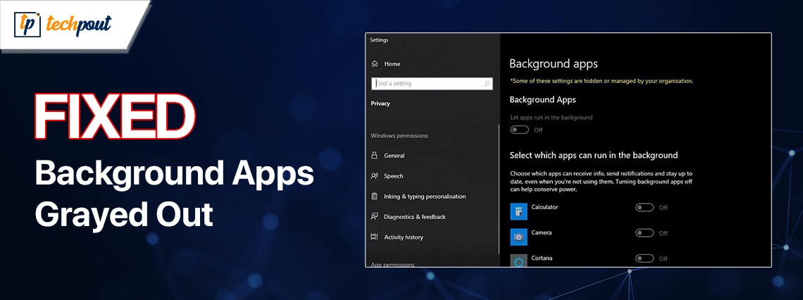 Background Apps Grayed Out on Windows