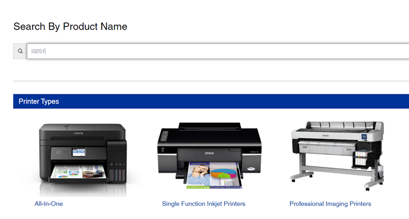 Search Epson L3251 Driver on Official Website