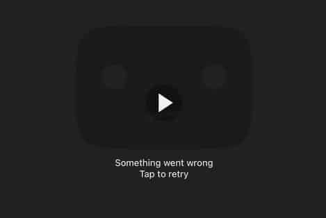 حدث خطأ ما في YouTube