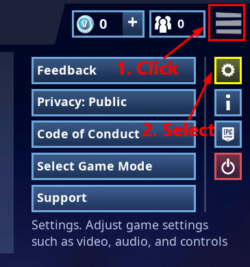 Change the in-game settings