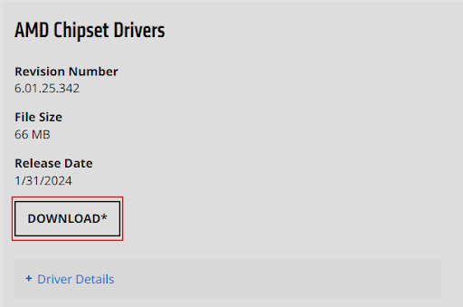 Click on Download to get AMD Chipset Driver