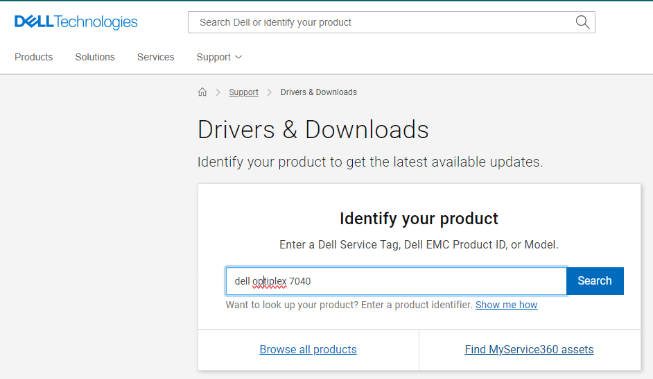 Search Dell OptiPlex 7040 Driver