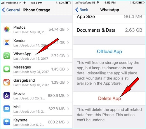 delete WhatsApp from your phone