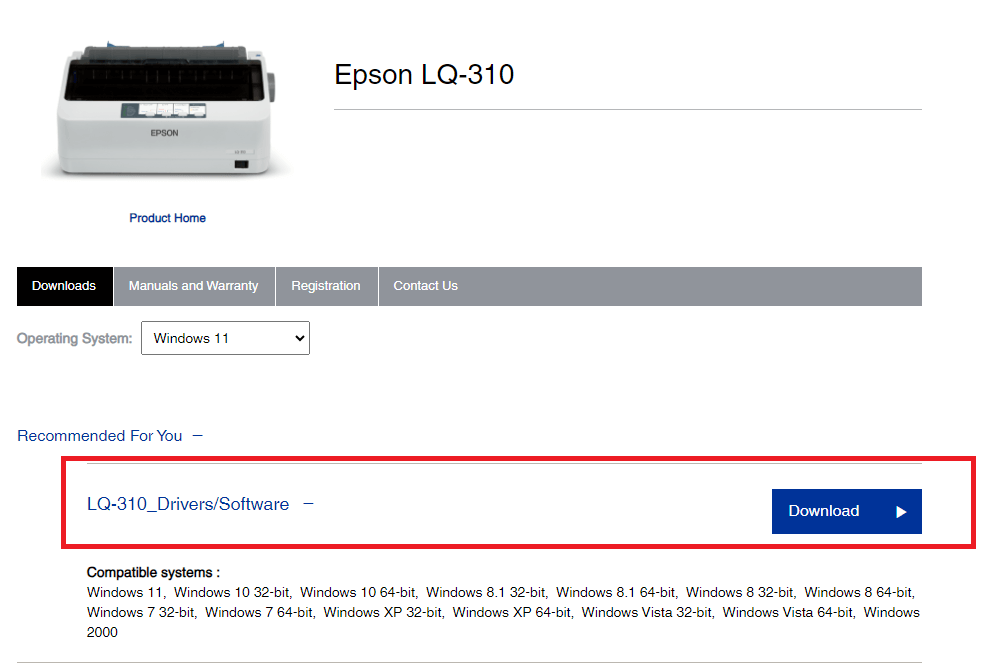 Download the Latest Epson LQ 310 Driver