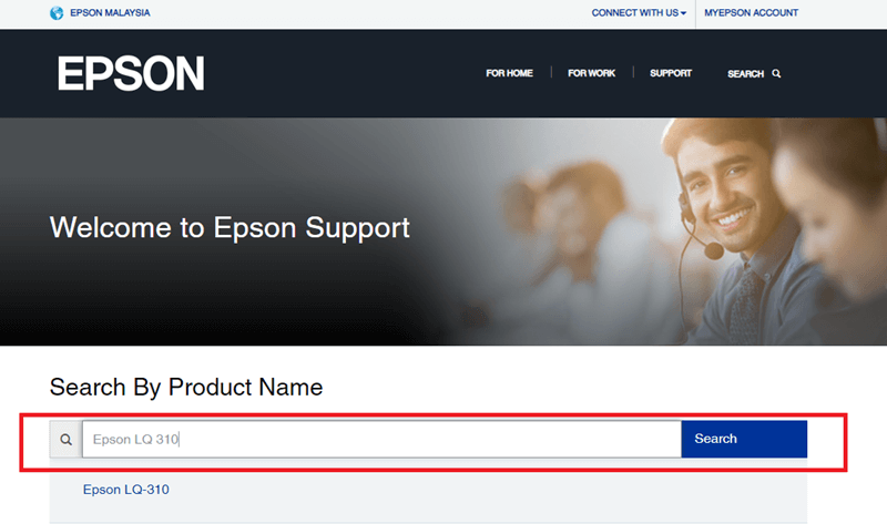 Search the Epson LQ 310 on the Official site of Epson