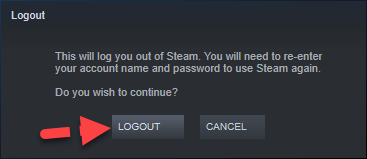 Log out of your Steam account