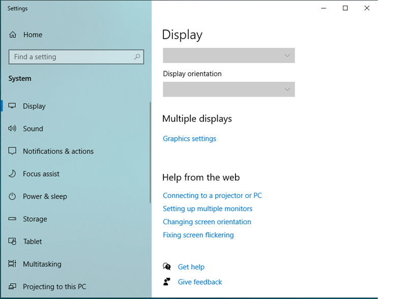 Display Orientaion in Windows 10