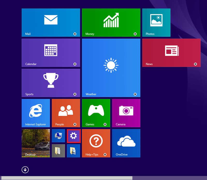 Setting Option in Windows 8