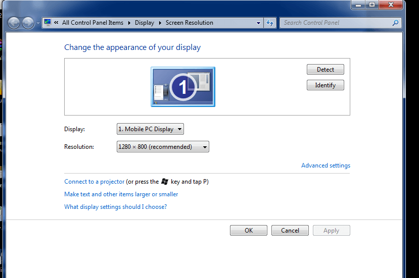 Display Orientaion setting in Windows 7