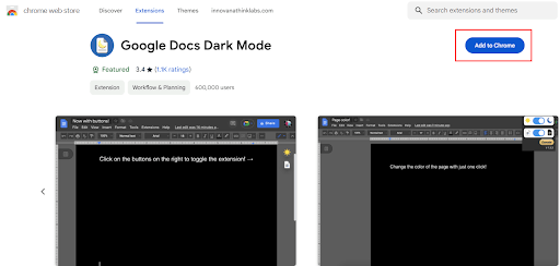 Download Extension to Enable Dark Mode in Google Docs