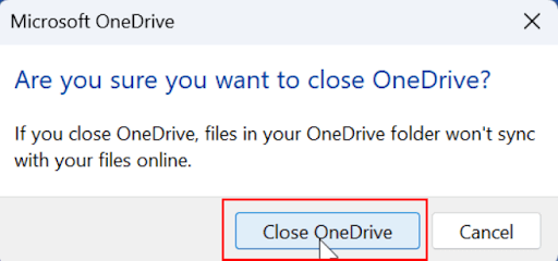 Close OneDrive