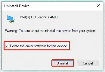 Delete the driver software