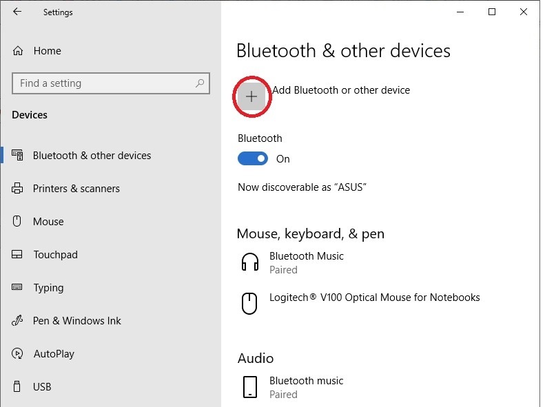 Add Bluetooth or other device