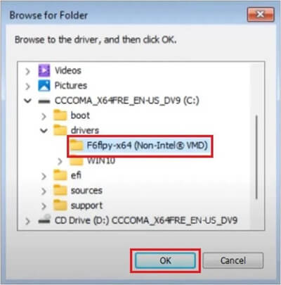 Browse and select your driver folder